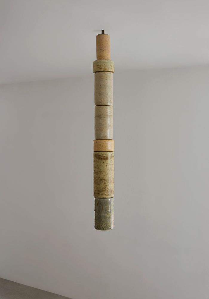 Ceiling Light 1Glazed ceramic and stainless steel. Brazil, 2026.Ø 4.75" x 39.5"Inquire