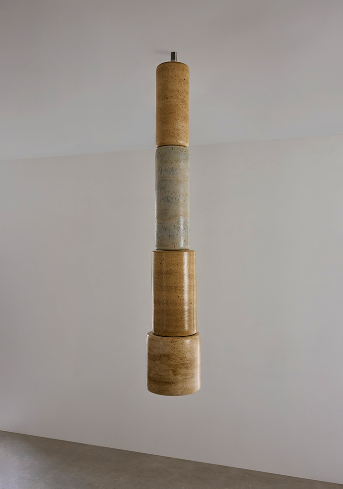 Ceiling Light 2Glazed ceramic and stainless steel. Brazil, 2026.Ø 6.25" x 41"Inquire