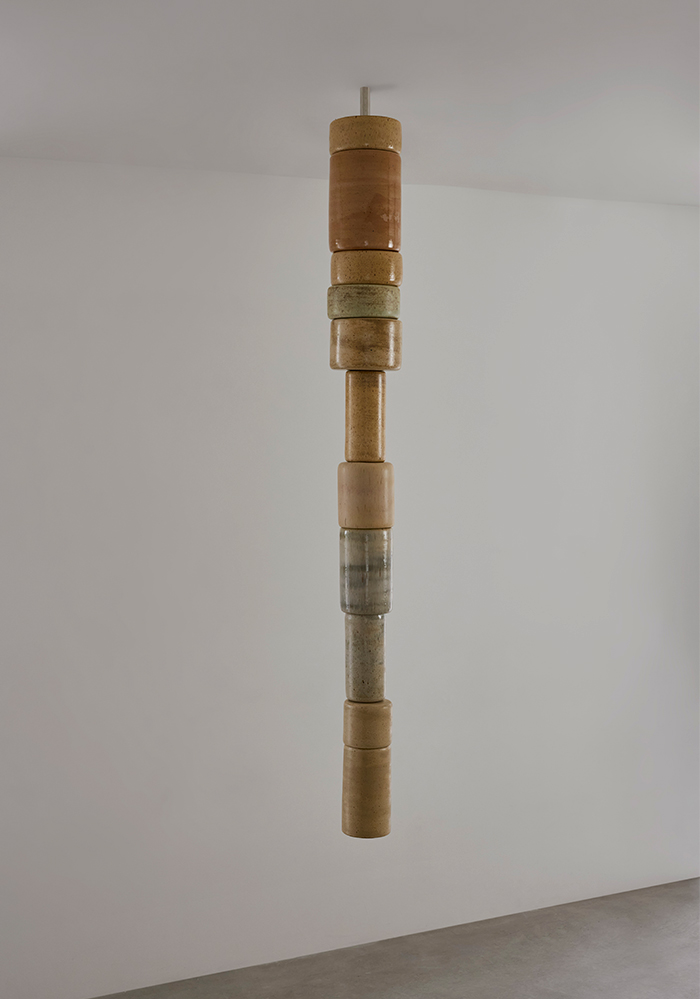 Ceiling Light 3Glazed ceramic and stainless steel. Brazil, 2026.Ø 8" x 59"Inquire