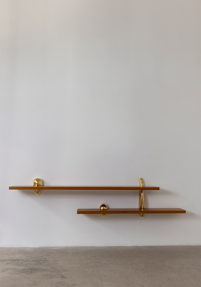Three Forms ShelfCast bronze and ebonized peroba mica. Brazil, 2026.115.75 x 15.5 x 26"Inquire