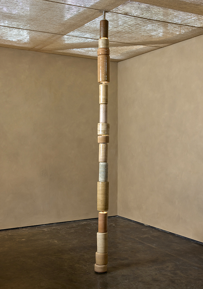 Floor to Ceiling Light 2Glazed ceramic and stainless steel. Brazil, 2026.Ø 5" x 108.25"Inquire