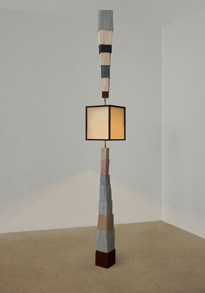 Floor to Ceiling Light 2Glazed ceramic and stainless steel. Brazil, 2026.Ø 5" x 108.25"Inquire